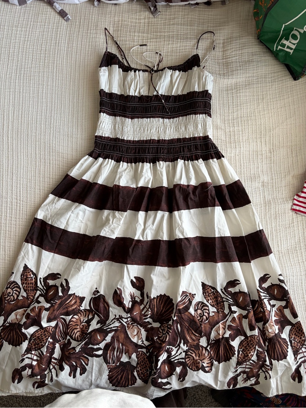 Women’s J Crew Brown and White Striped dress